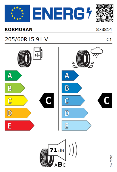 Tyre Label for Kormoran Road Performance 205/60R15 91V